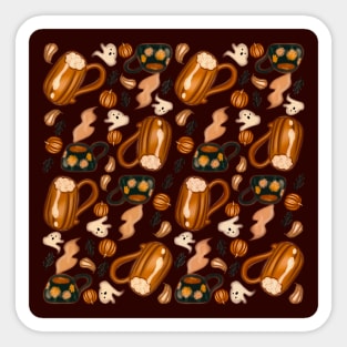 Pumpkin autumn pattern drawing Sticker